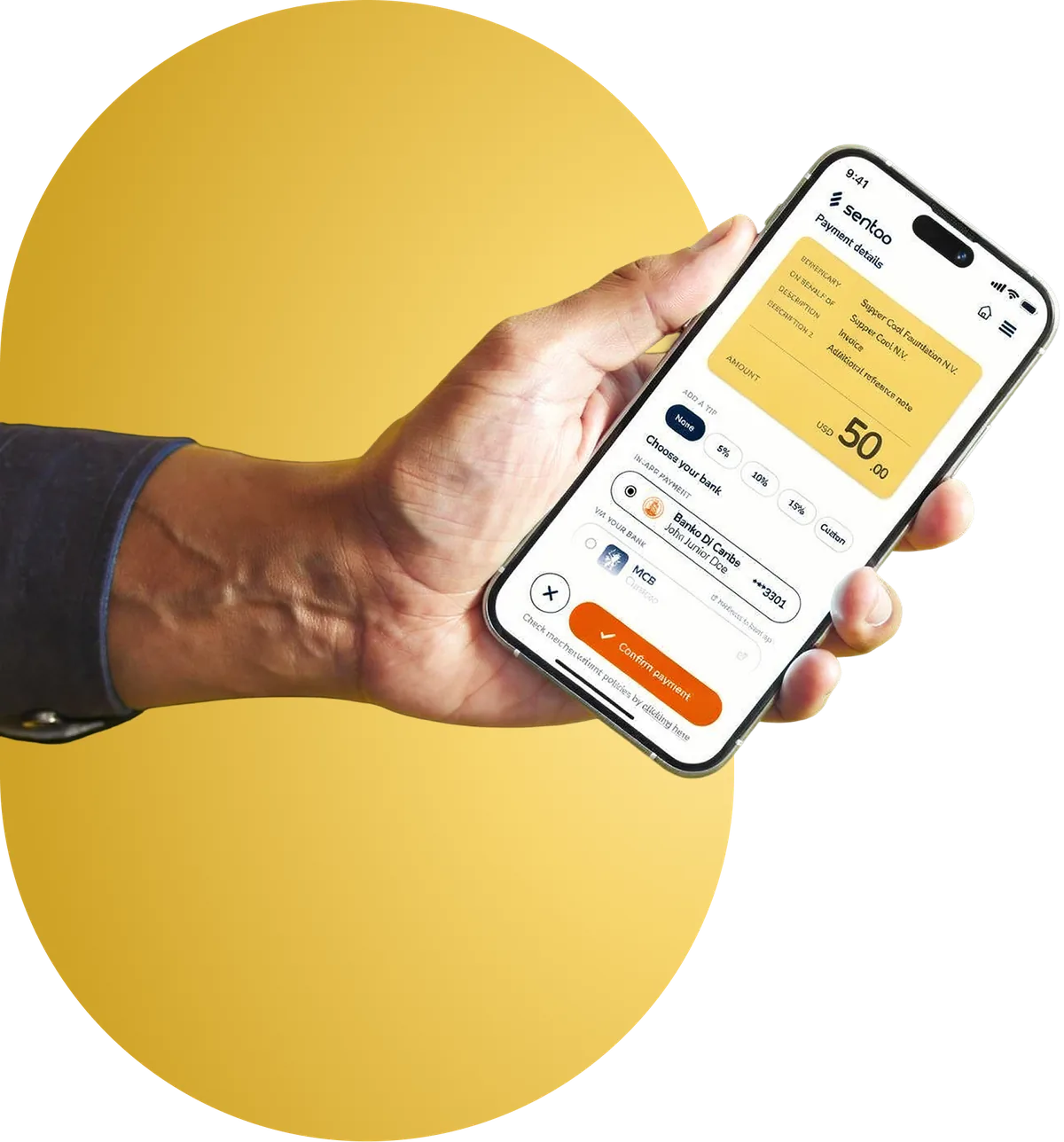 The Sentoo app on a phone